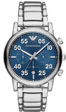 Emporio Armani AR11132 Luigi Chronograph Men's Watch – Blue Dial & Silver Steel Strap