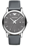 Emporio Armani AR1730 Classic Quartz Men's Watch – Grey Dial & Grey Leather Strap