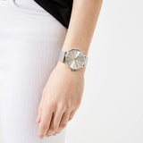 Armani Exchange Lola AX5535 Women's Analog Watch – Silver Dial with Matching Silver Mesh Strap