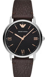 Emporio Armani AR11153 Kappa Quartz Men's Watch – Black Dial & Brown Leather Strap