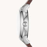 Emporio Armani Luigi Quartz Grey Dial Brown Leather Strap Watch For Men - AR11175