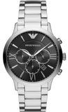 Emporio Armani AR11208 Giovanni Chronograph Quartz Men's Watch – Black Dial & Silver Steel Strap