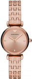 Emporio Armani AR11342 Gianni T-Bar Quartz Women's Watch – Rose Gold Dial with Rose Gold Steel Strap