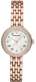 Emporio Armani AR11355 Rosa Quartz Women's Watch – Mother of Pearl White Dial with Rose Gold Steel Strap