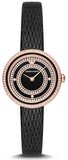 Emporio Armani AR11493 Rosa Two-Hand Women's Watch – Black Dial & Black Leather Strap