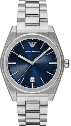 Emporio Armani Frederico Analog Blue Dial Silver Steel Strap Watch for Men - AR11620