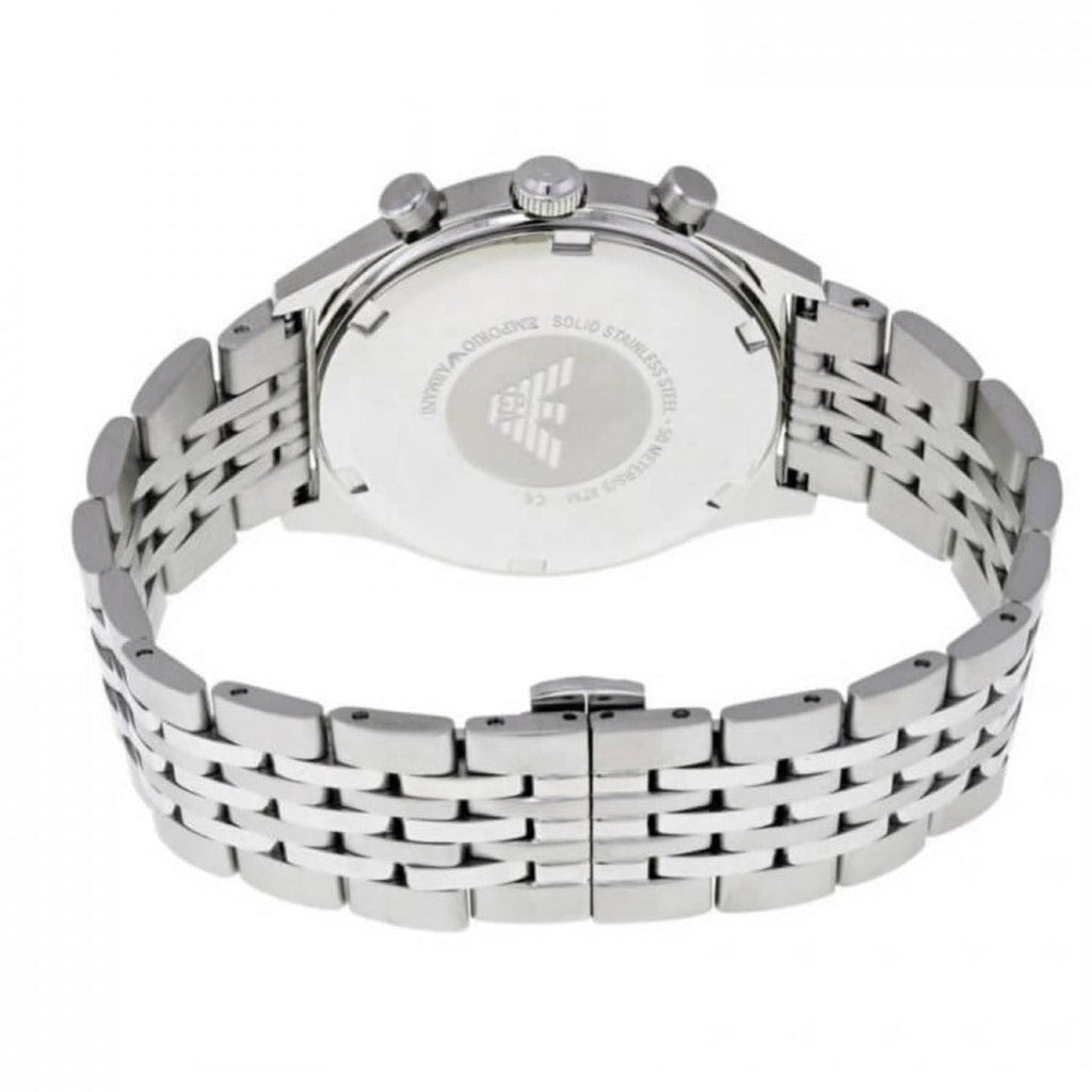 Emporio Armani Luigi Chronograph Quartz Blue Dial Silver Steel Strap Watch For Men - AR1974