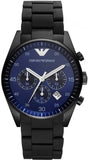 Emporio Armani AR5921 Sportivo Chronograph Men's Watch – Blue Dial & Black Strap