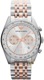 Emporio Armani AR5999 Sportivo Chronograph Men's Watch – Silver Dial & Two-Tone Steel Strap