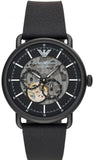 Emporio Armani AR60028 Aviator Chronograph Men's Watch – Black Dial with Black Leather Strap