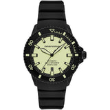 Emporio Armani Sea Explorer Automatic Yellow Dial Black Silicone Strap Watch For Men - AR60085
