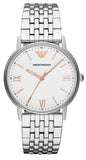 Emporio Armani AR80014 Kappa Quartz Men’s Watch – White Dial & Silver Steel Strap