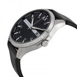 Armani Exchange Hampton Chronograph Black Dial Black Leather Strap Watch For Men - AX2101