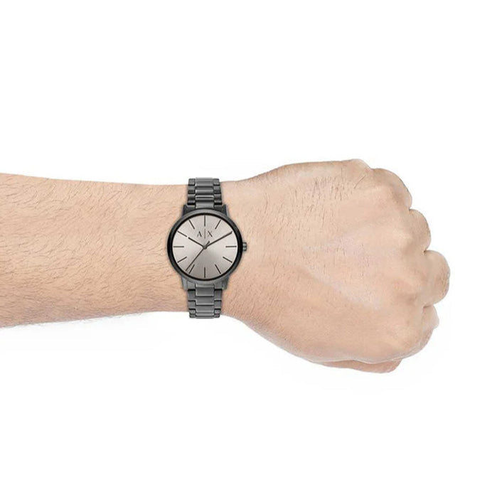 Armani Exchange Cayde AX2722 Men's Analog Watch – Grey Dial with Matching Grey Stainless Steel Strap