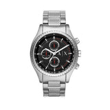 Armani Exchange The Driver Chronograph Black Dial Silver Steel Strap Watch For Men - AX1612