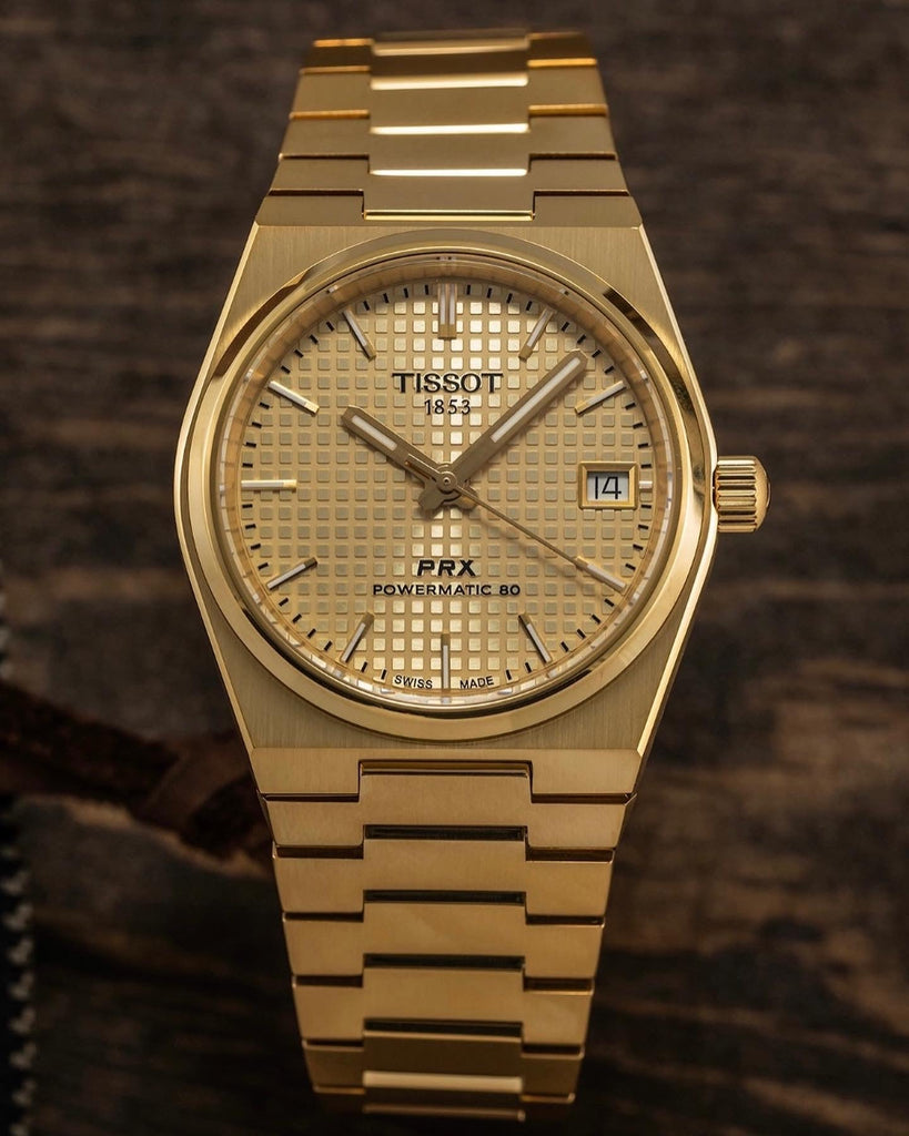 Tissot T137.207.33.021.00 PRX Powermatic 80 Men's Watch – Gold Dial & Gold Steel Strap
