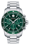 Movado 2600179 Series 800 Chronograph Quartz Men's Watch – Green Dial & Silver Steel Strap