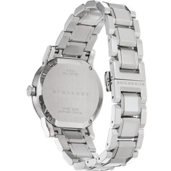 Burberry The City White Dial Silver Steel Strap Watch for Women - BU9100