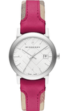 Burberry BU9149 The City Women's Watch – White Dial & Haymarket Pink Leather Strap