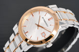 Burberry The City White Dial Two Tone Steel Strap Watch for Women - BU9105