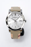 Burberry The City White Dial Beige Leather Strap Watch for Women - BU9132