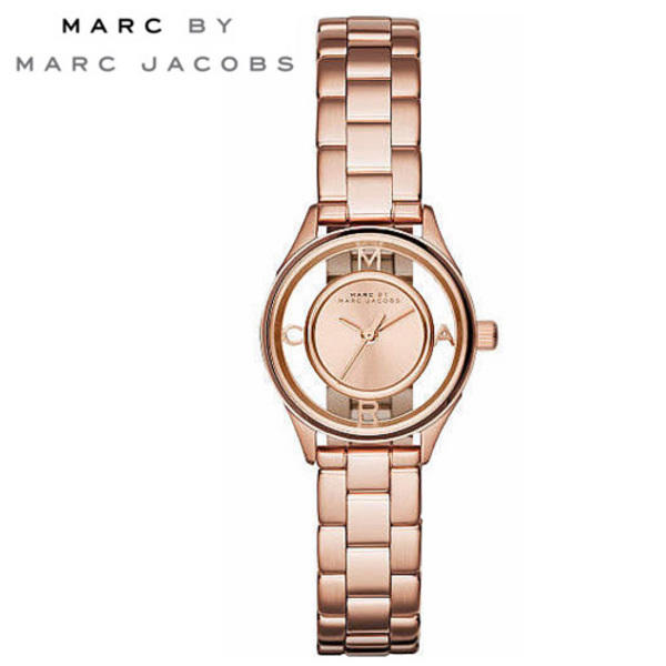 Marc Jacobs Tether Transparent Rose Gold Dial Rose Gold Steel Strap Watch for Women - MBM3417