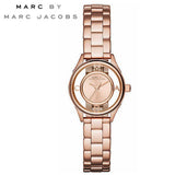 Marc Jacobs Tether Transparent Rose Gold Dial Rose Gold Steel Strap Watch for Women - MBM3417