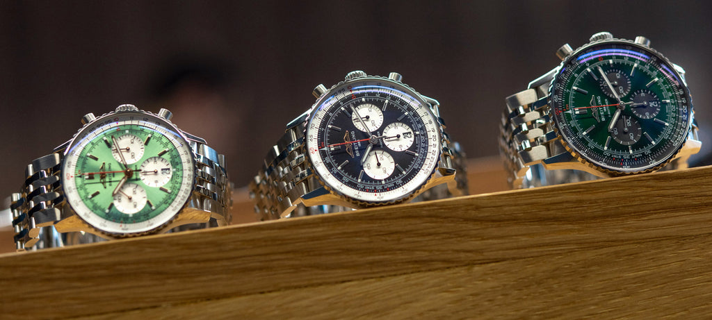 Breitling Navitimer B01 Chronograph 43 Black Dial Silver Steel Strap Watch for Men - AB0138211B1A1