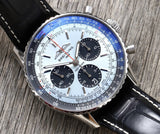 Breitling Navitimer B01 Chronograph 43 Blue Dial Black Leather Strap Watch for Men - AB0138241C1P1