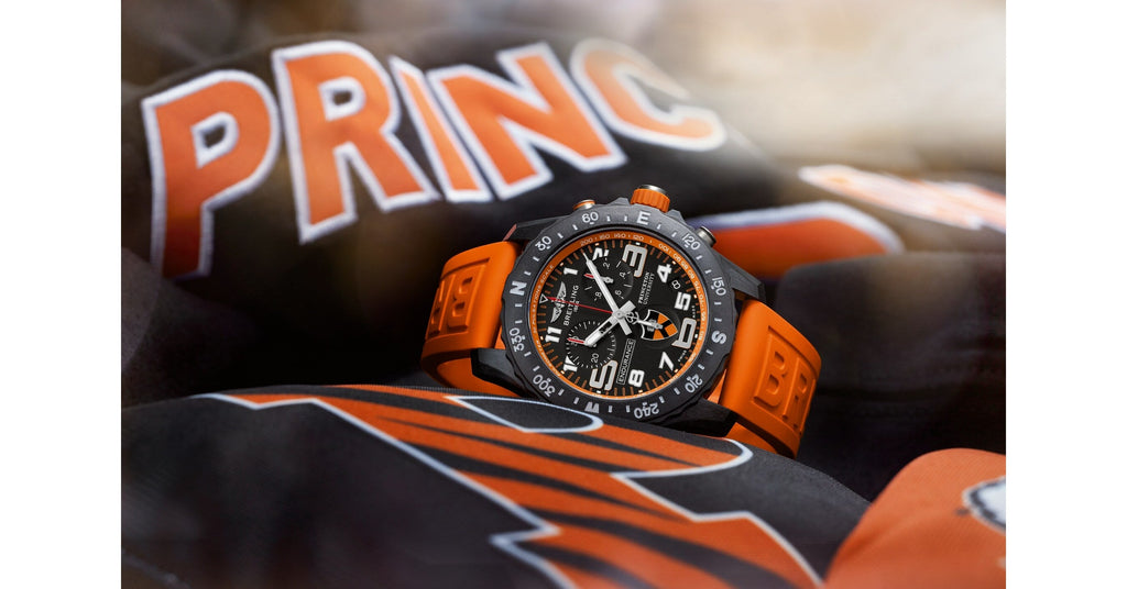 Breitling Endurance Pro Princeton University Edition Black Dial Orange Rubber Strap Watch for Men - X823104C1B1S1