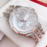 Bulova Octova Crystal Silver Dial Two Tone Steel Strap Watch for Men - 98C133