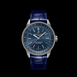 Breitling Navitimer Automatic 35 Blue Dial Blue Leather Strap Watch for Men - A17395161C1P1
