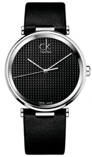 Calvin Klein Sight Black Dial Black Leather Strap Watch for Men - K1S21102