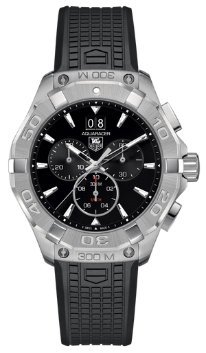 Tag Heuer Aquaracer Chronograph Black Dial Black Rubber Strap Watch for Men - CAY1110.FT6041