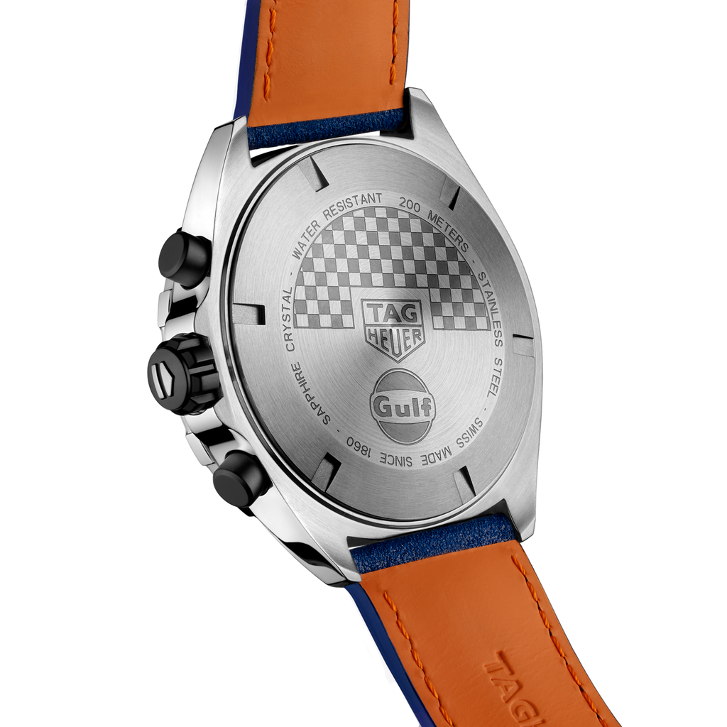 Tag Heuer Formula 1 Gulf Edition Blue Dial Blue Leather Strap Watch for Men - CAZ101N.FC8243