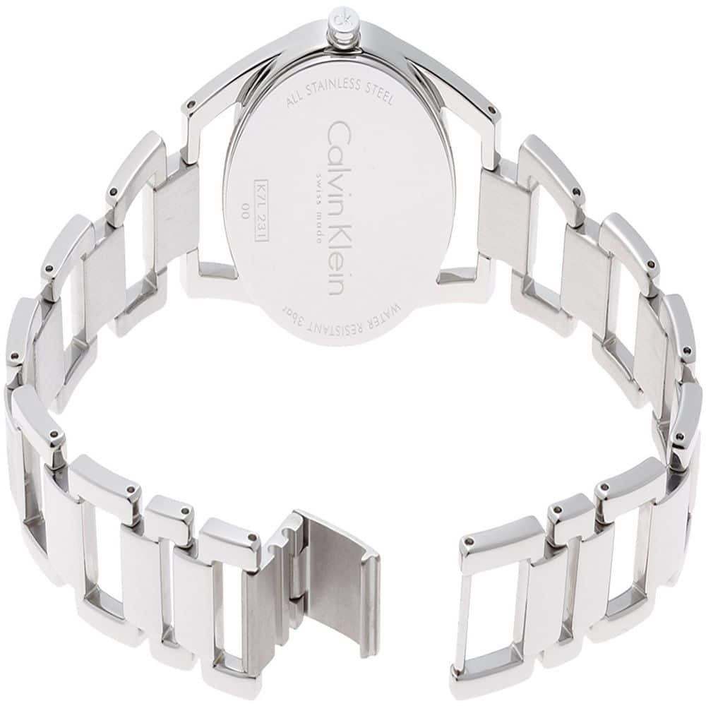 Calvin Klein Dainty Silver Dial Silver Steel Strap Watch for Women - K7L23146