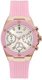 Guess GW0030L4 Athena Quartz Women's Watch – White Dial & Pink Rubber Strap