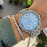 Michael Kors Kerry Crystal Pave Silver Dial Silver Steel Strap Watch For Women - MK3359