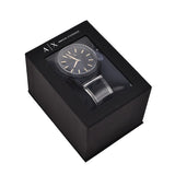 Armani Exchange Nico AX7102 Men's Analog Watch – Bold Black Dial with Black Stainless Steel Strap