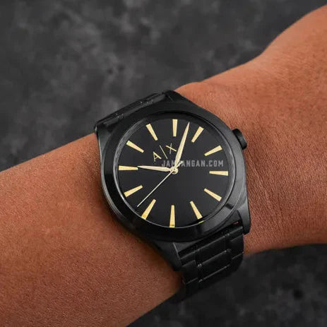 Armani Exchange Nico AX7102 Men's Analog Watch – Bold Black Dial with Black Stainless Steel Strap