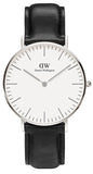 Daniel Wellington Classic Sheffield DW00100053 Women's Watch – White Dial with Black Leather Strap