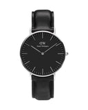 Daniel Wellington Classic Sheffield Black Dial Black Leather Strap Watch For Women - DW00100145