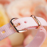 Daniel Wellington Quadro Pressed Mother of Pearl Pink Dial Pink Nylon Strap Watch For Women - DW00100509