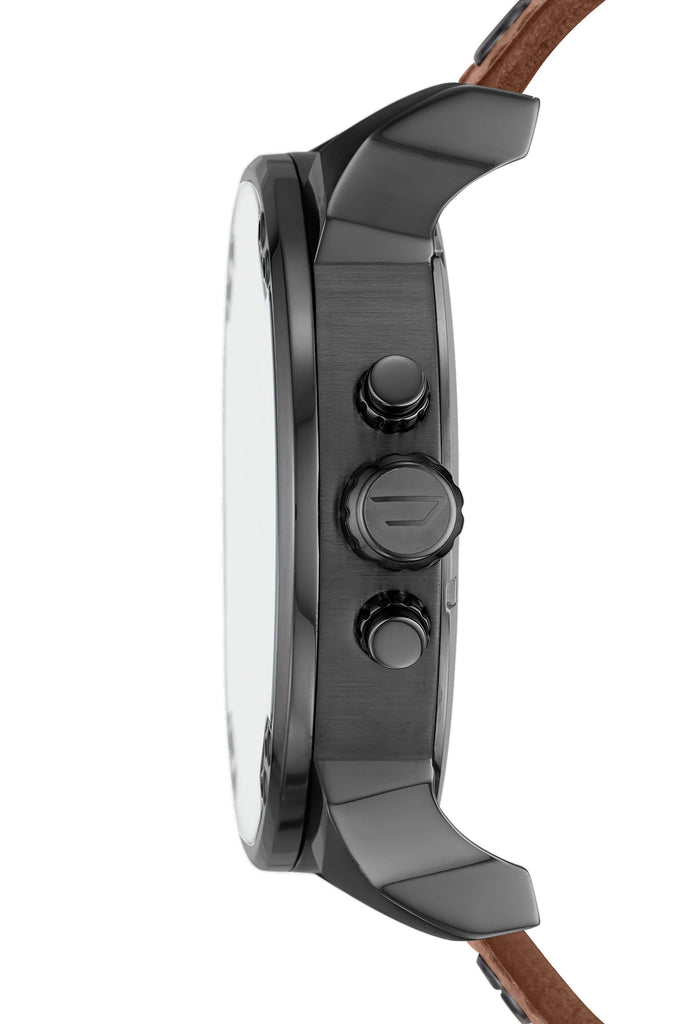 Diesel Mr Daddy Chronograph Grey Dial Brown Leather Strap Watch For Men - DZ7413