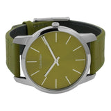 Calvin Klein City Green Dial Green Leather Strap Watch for Men - K2G211WL