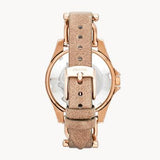 Fossil Riley White Dial Sand Leather Strap Watch for Women - ES3466