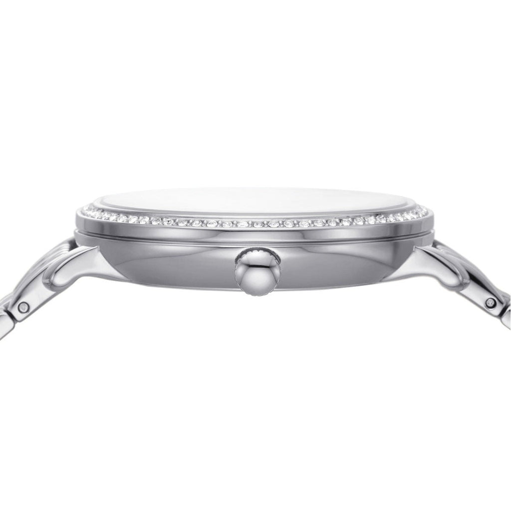 Fossil Jacqueline Multifunction Moonphase White Dial Silver Steel Strap Watch for Women - ES5164