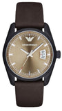 Emporio Armani AR6081 Sportivo Chronograph Men's Watch – Beige Dial & Brown Leather Strap