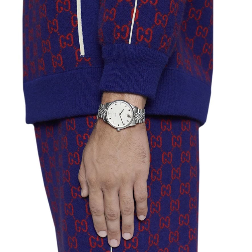 Gucci G Timeless Automatic Silver Dial Silver Steel Strap Watch for Men - YA126354