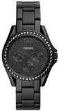 Fossil ES4519 Riley Multifunction Women's Watch – Black Dial & Black Steel Strap